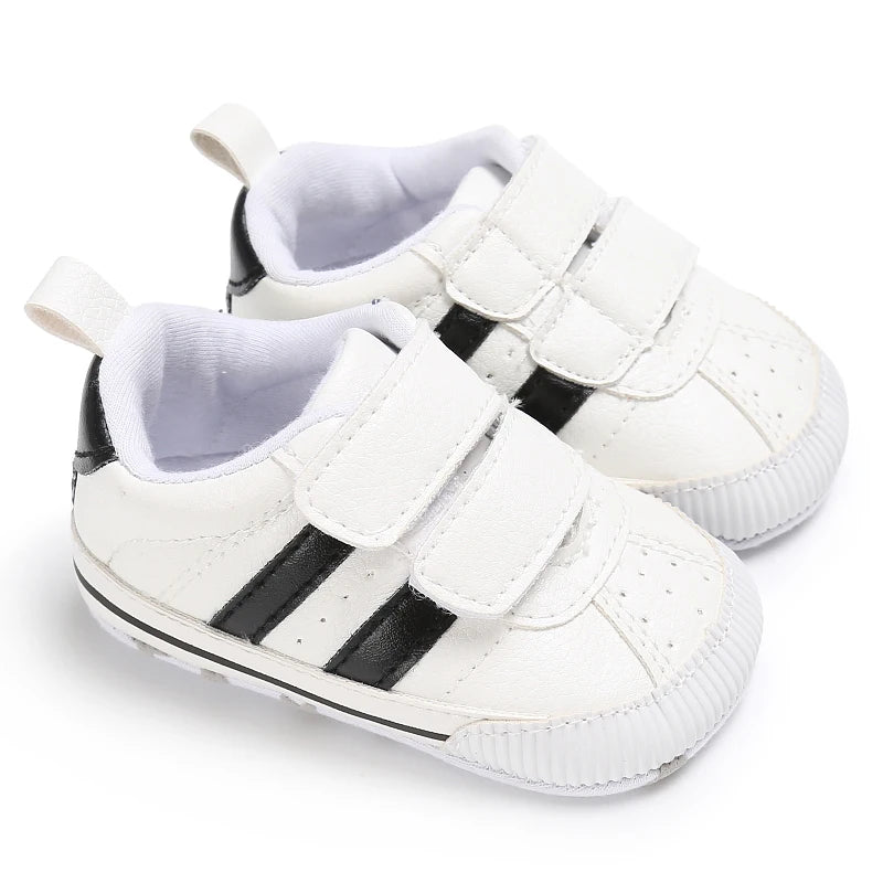 Infant Pre-Walker Shoes Baby Shoes 0-1Year Striped Casual Sports Shoes Rubber Sole for Boys Girls Spring Autumn
