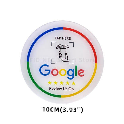 nfc tag 13.56Mhz Programmable Google Review Card NFC station table NFC Google Reviews display bending card standing bracket