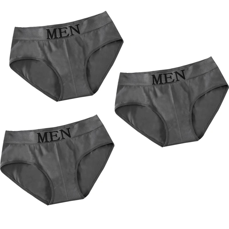 3Pcs/lot Men's Briefs Underwear Sexy Man Panties MEN Letter Underpants Breathable Comfortable Male Bikini Shorts Black Blue Red