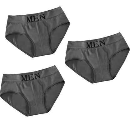 3Pcs/lot Men's Briefs Underwear Sexy Man Panties MEN Letter Underpants Breathable Comfortable Male Bikini Shorts Black Blue Red