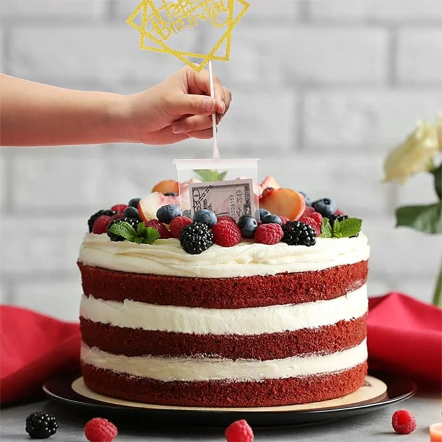 Birthday Money Box Cake Money Cake Pull Out Kit for Birthday Graduation Party Cake Decoration Includes 1 Money Box