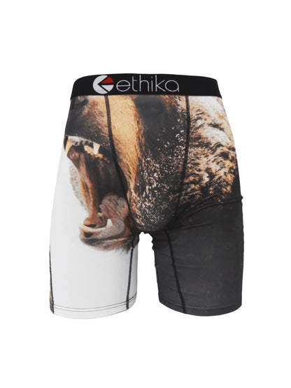 ETHIKA 1Pcs Men Underwear Boxers Breathable Mesh Crotch Man Underpants Plus Size L-3XL Mens Panties Printed Men's Boxers Briefs