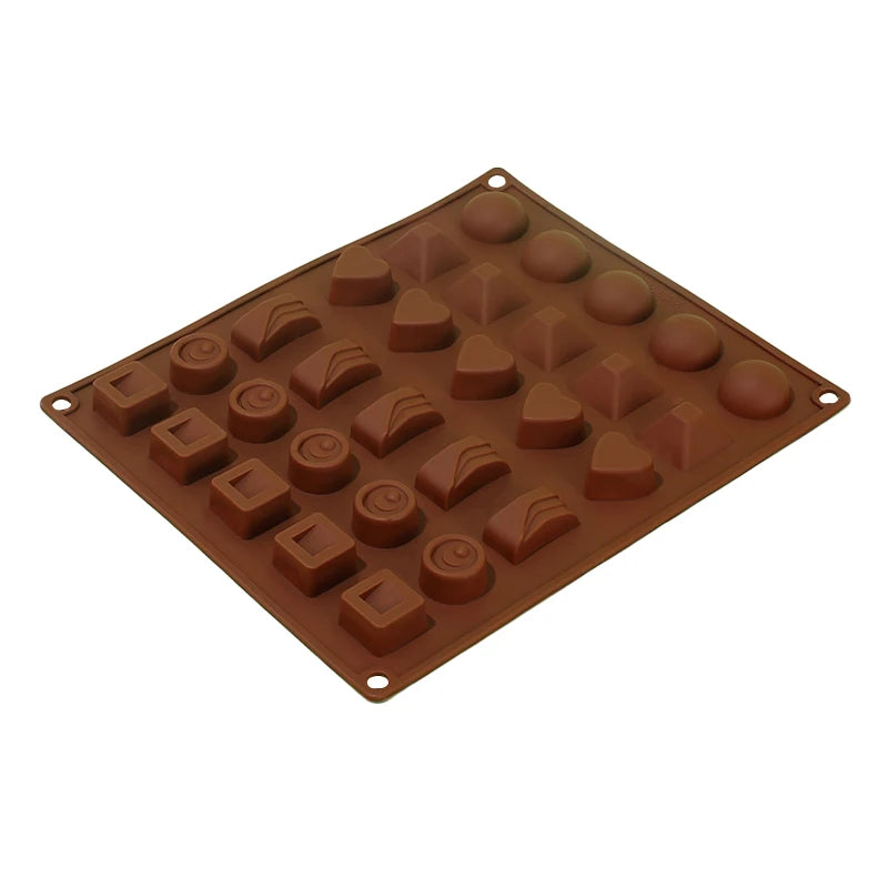 Chocolate Molds Silicone with 30 Cavities 6 Different Shapes for Making Larger Candy/Gummy/Cake Décor for Party&Celebration