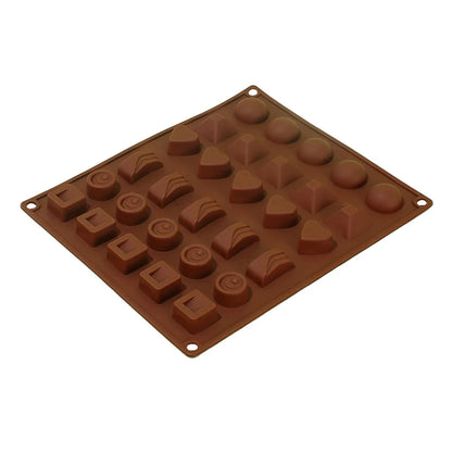Chocolate Molds Silicone with 30 Cavities 6 Different Shapes for Making Larger Candy/Gummy/Cake Décor for Party&Celebration