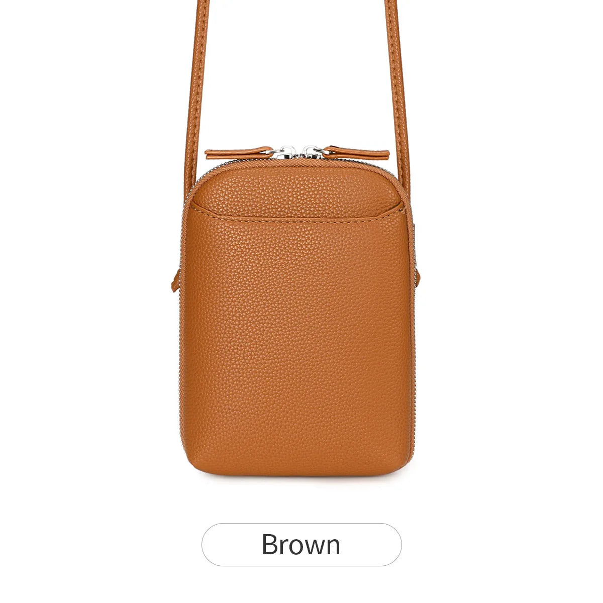 Classic solid color women's crossbody bag high-quality PU leather shoulder bag fashionableluxury large capacity mobile phone bag