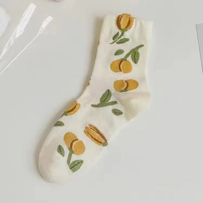 New Women Socks Korean Style Flower Trend Casual Cotton Socks Girls Frilly Ruffle Cute Sweet Breathable Kawaii Crew Socks Girls