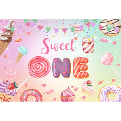Candy Bar Baby Shower Birthday Backdrop Ice Cream Car Donuts Lollipop Party Photo Background Cake Table Decor Photography Props
