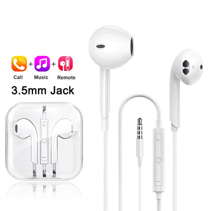Original In-Ear Wired Earphones For Apple iPad iPhone 17 11 12 13 14 15 16 Pro Max TypeC Headphones Laptops Tablet 3.5mm Earbuds