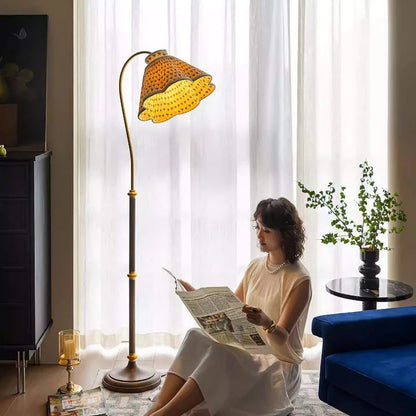 French retro fishing floor lamp living room sofa next to bedroom study American medieval atmosphere desk lamp
