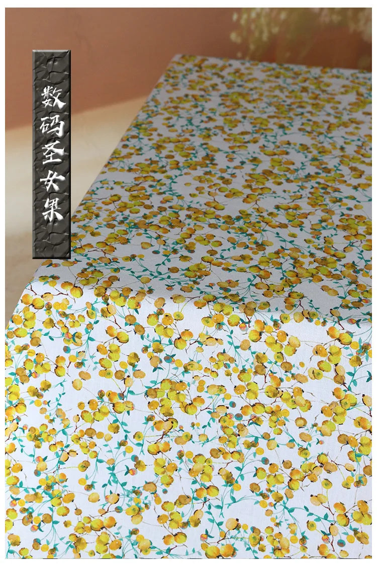 Digital Printed Rayon Fabric Summer By Meters for Women Dress Pajamas Cool Blankets Diy Sewing Soft Smooth Floral Textile Cloth