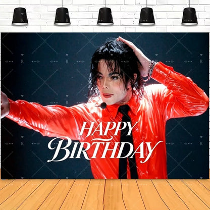 Michael Jacksons Birthday Party Decorations Fans Party Supplies Cake Topper Balloons Background Photo Studio Photography Props
