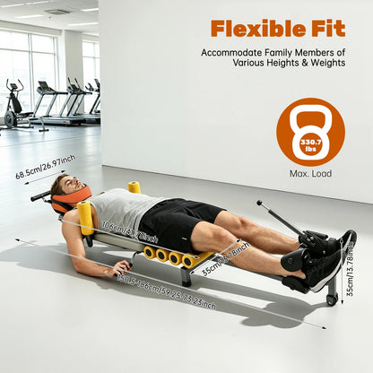 Back Stretcher Traction Bed 330lbs Capacity Adjustable Length Cervical Lumbar Spine Stretcher for Home Office