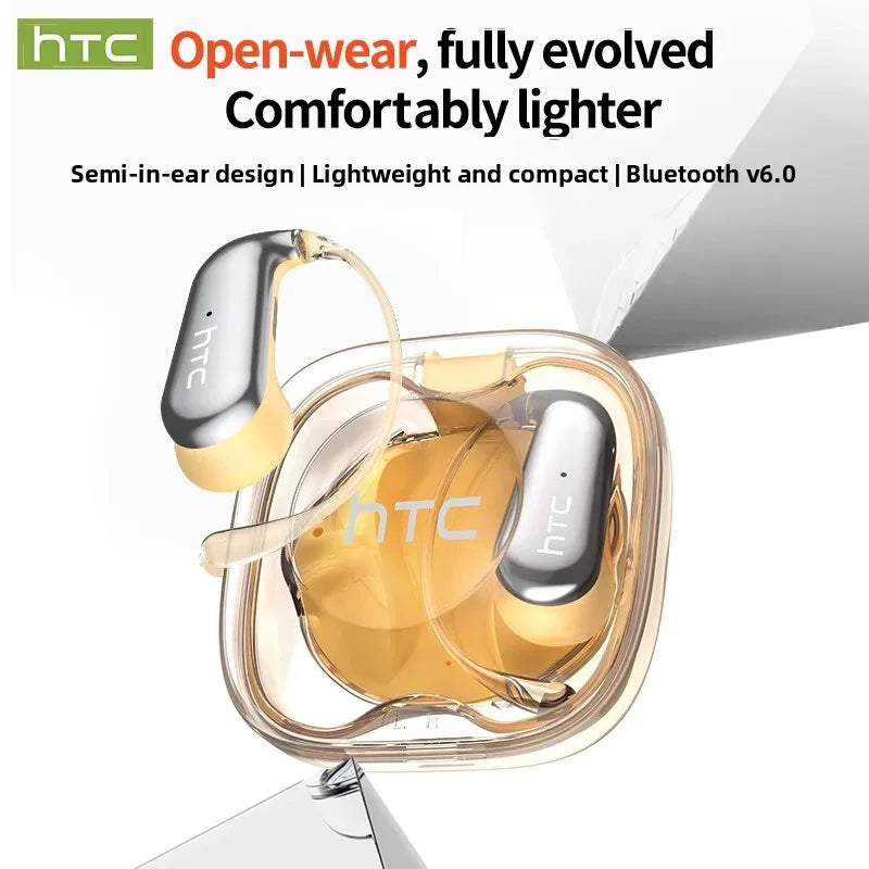 HTC NE38 Bluetooth V6.0 Earphone AI Translation Earbuds OWS Titanium-Wire Wireless Headphones HD Calls Ultralight Earhook