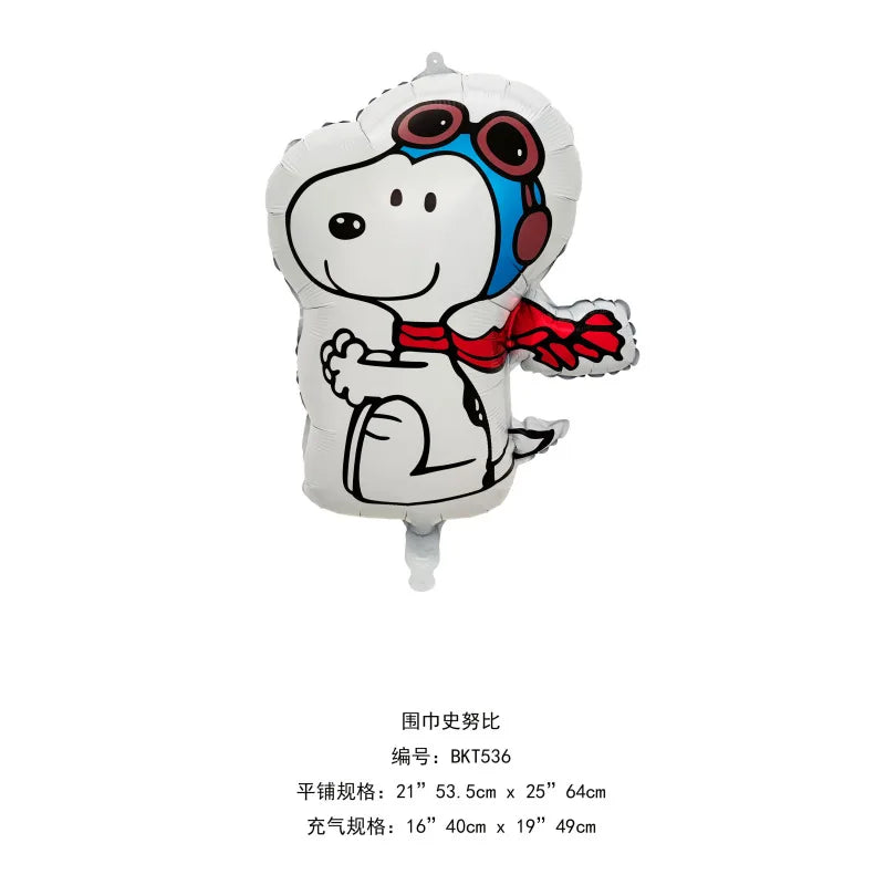 Happy Birthday Party Decorations Dog Banner Flag Foil Latex Balloons White Anime Supplies Baby Boy Girl Kids Cute Toy Gifts