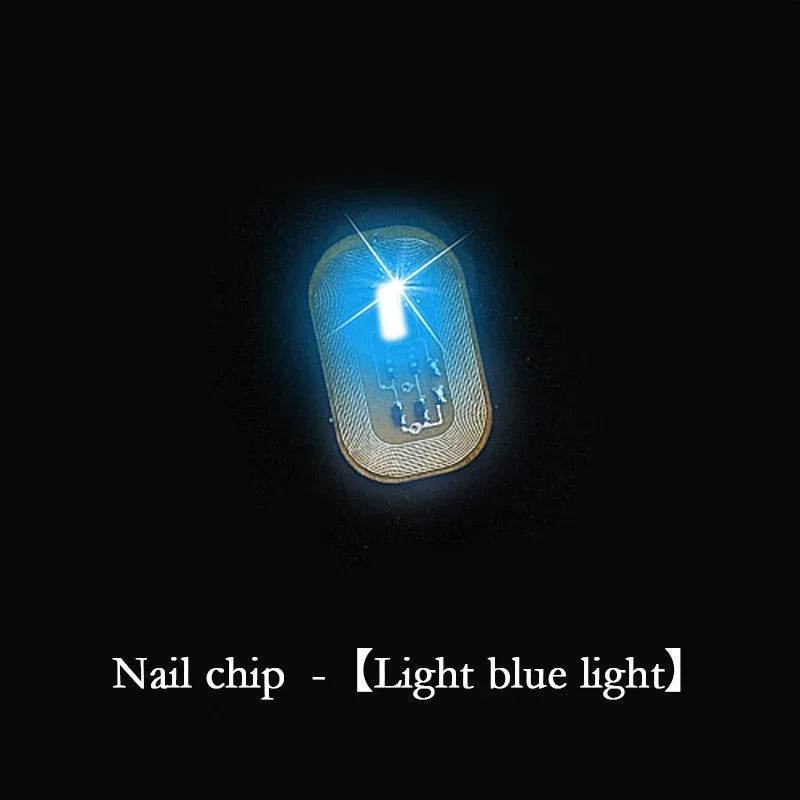 5pcs NFC Flash Nail Sticker LED Bare Chip Intelligent Luminous Nail Lamp Glow in the Dark Nail Stickers Enhancement Manicure