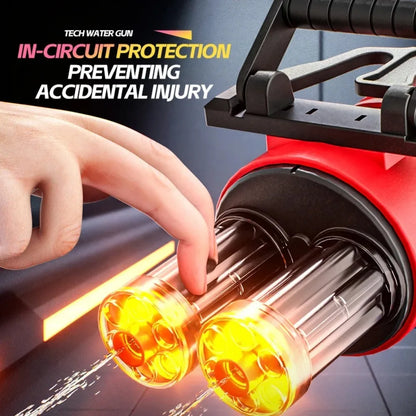 AI Voice Control Electric Gatling Water Gun High Pressure Shooting Summer Outdoor Battle Toy Kids Boys Holiday Gift
