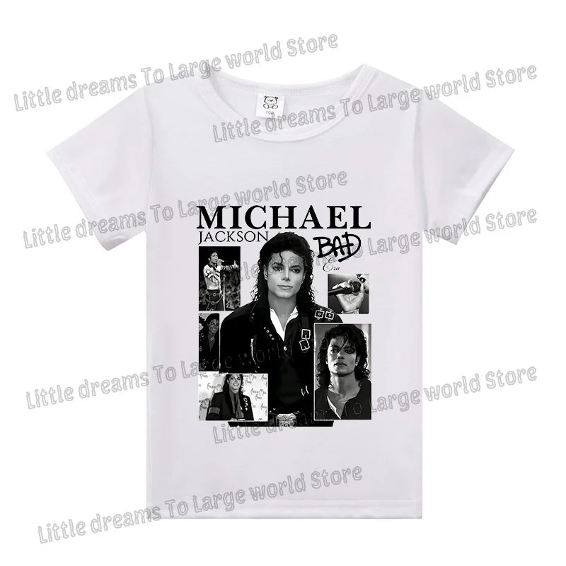 Michael Jackson T-shirt Children Clothing Singer Printed Cotton Tops Boy Girl MJ Summer Tee Shirts Casual Clothes Birthday Gift
