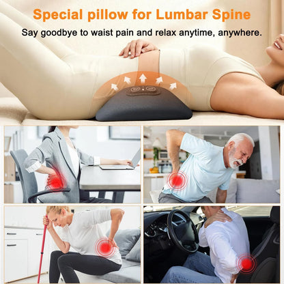 3 in 1 Back Massager Hot Compress Vibration Traction Back Massager Lumbar Pain Back Support Massager Plug-in/Rechargeable