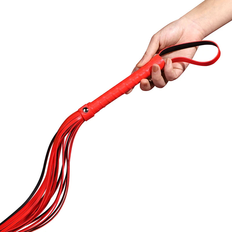 ★▲1PC Pu Leather Pimp Whip Racing Riding Crop Party Flogger Hand Cuffs Queen Colourful Horse Riding Whip