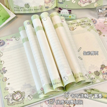 Apple Kitten A5 Color Page Hardcover Ins Niche High-value Student Universal Thickened Full-color  for Students Notebook