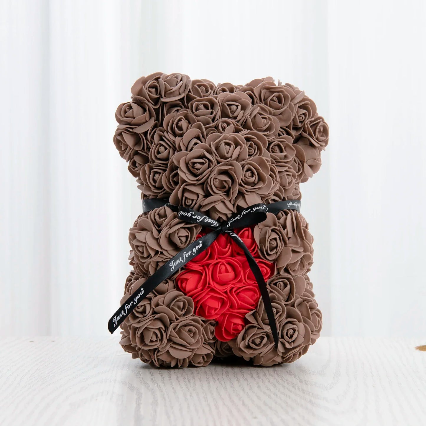 Rose Flower Bear Hand Made Rose Teddy Bear Gifts for Women Valentine's Day Mothers Day Wedding Anniversary