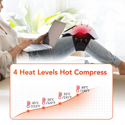 Cordless Knee Massager Red Light Massage with LED Screen Infrared 4 Levels Heating Vibration Leg Knee masajeador Adjustable Warm