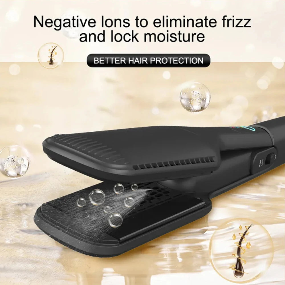 Professional Hair Straightener With Hot Air Ionic Hair Flat Iron 230°C Ceramic Coating Plate Hair Styler