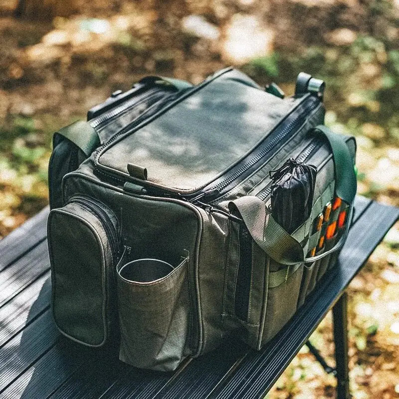 Outdoor Style Camping Picnic Bag, Field Tableware Storage, Tactical Wind Compartment, Sundries, Multi-functional Portable Should