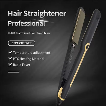 Hair Straightener Professional Ceramic Flat Iron Negative Ion Wide Plate Temperature Adjustable Straightening Iron