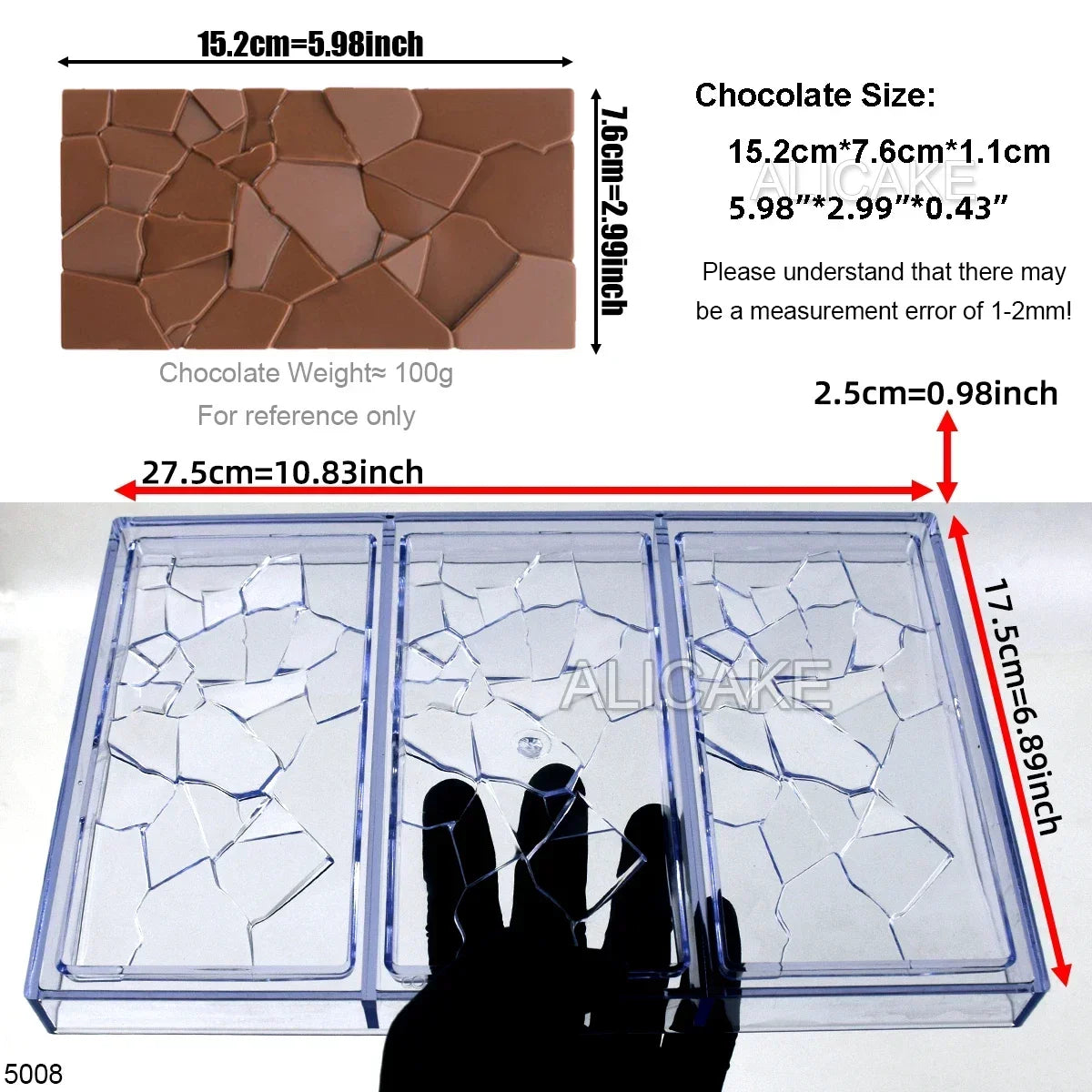 1Pcs Chocolate Molds Polycarbonate Candy Flowers Cube Oval Shape Confectionery Pans Trays Acrylic Baking Utensils Pastry Mould