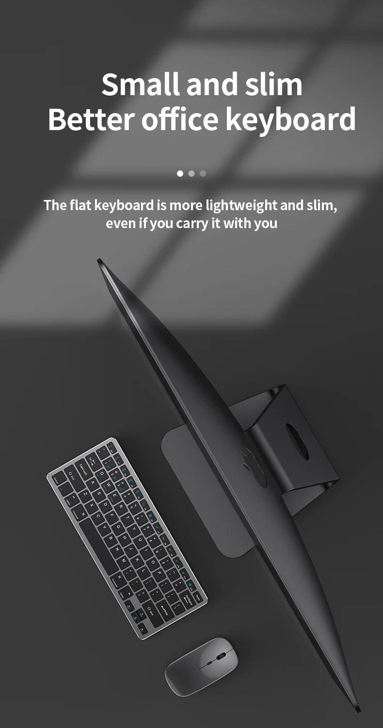 NexusClick 2.4G Wireless Keyboard Mouse Combo, Ergonomic Rechargeable Mini Multimedia Office Keyboard Set For PC Laptop Macbook