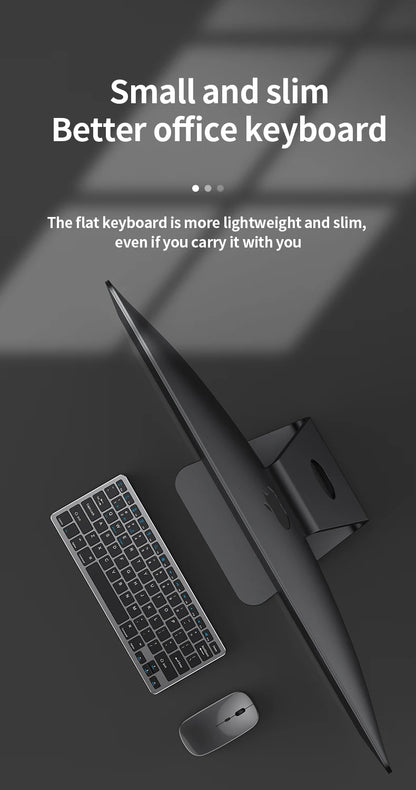 NexusClick 2.4G Wireless Keyboard Mouse Combo, Ergonomic Rechargeable Mini Multimedia Office Keyboard Set For PC Laptop Macbook