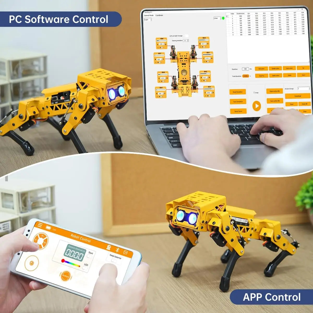 ESP32 AI Camera Self Balancing Robot Dog Kit for Arduino Scratch Python Starter, Open Source Bionic Quadruped with Target Recognition & Tracing, Programming Science Set for Learning, Standard Size