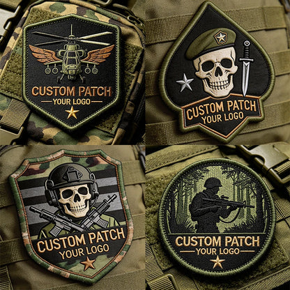 Camouflage Shield Tactical Custom Embroidery Patch Personalized Your Logo Iron On Patches Sew On Badge For Army Clothing Gear