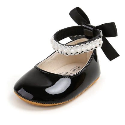 Infant Baby Girls Mary Jane Flats Bow Non-Slip Soft Sole Princess Toddler First Walkers Sneaker Wedding Dress Dancing Shoes
