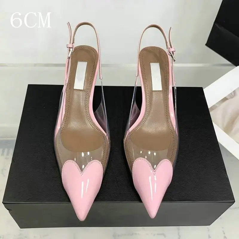 2026 New  High Heels Pvc Transparent Sandals Women'S Pointed-Toe Sexy Single Shoes