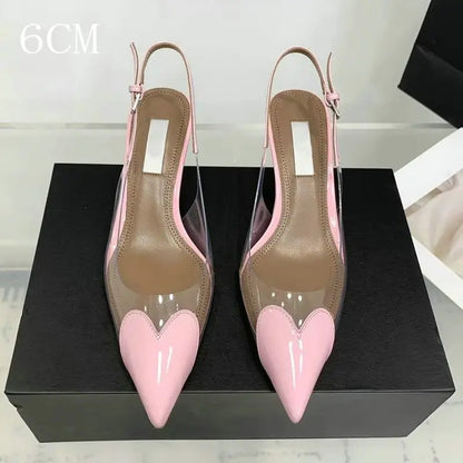 2026 New  High Heels Pvc Transparent Sandals Women'S Pointed-Toe Sexy Single Shoes