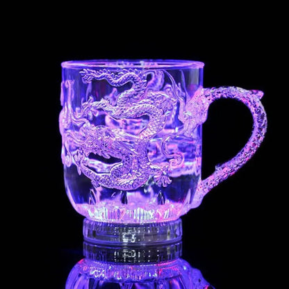 Light Up Cups Water Activated LED Glowing Wine Glasses, Color Changing Coffee Mug Light Up Drinking Glasses LED Flashing Cup