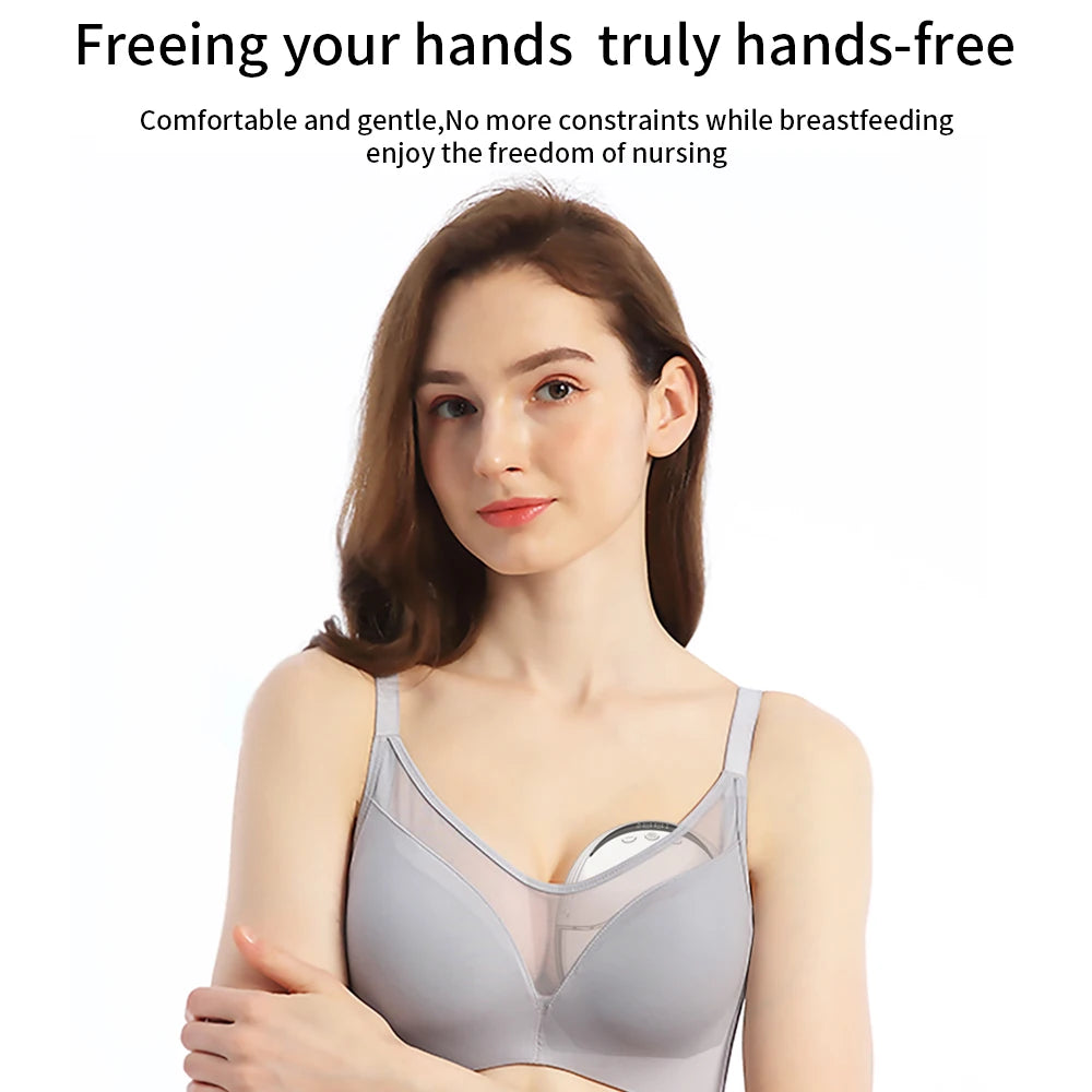 Wearable Breast Pump Silent Hands Free Electric Breast Pump with LED Display 4 Modes 12 Levels Comfort Milk Collector BPA-free