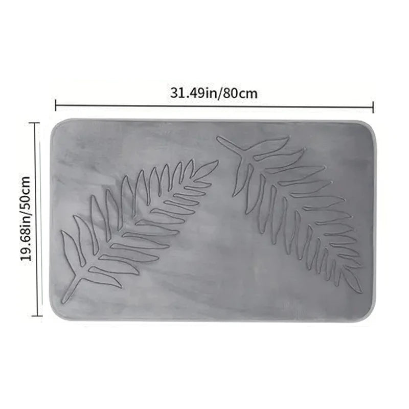 3 Piece Bathroom Mat Memory Foam Ultra Soft and Absorbent Leaf Bath Rugs Thick Washable For Bathroom Toilet Tub Mat Set