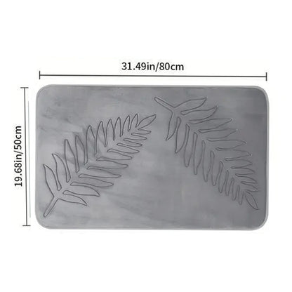 3 Piece Bathroom Mat Memory Foam Ultra Soft and Absorbent Leaf Bath Rugs Thick Washable For Bathroom Toilet Tub Mat Set