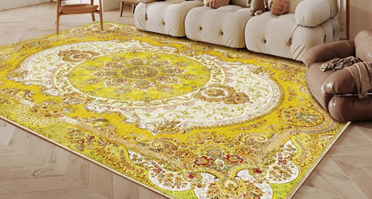 Ethnic Style Bedroom Decor Retro Carpet Light Luxury Carpets for Living Room Washable Lounge Soft Floor Mat Anti-slip Study Rug