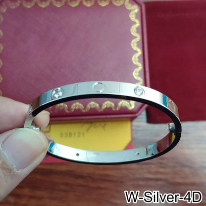 Rose Gold Silver Plated Diamond Studded Bangle Bracelet for Women 16 17 18 19 Size Fashion Jewelry Bracelets