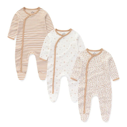 3PCS Newborn Cotton Baby Girl Clothes Cartoon Baby Boy Clothes Sets Autumn Long Sleeve Jumpsuits Spring Zipper Bebes