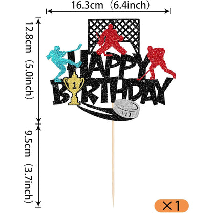 Tennis Ball Cake Topper Happy Birthday Sports Themed Trophy Tennis Match Cupcake Topper Dessert Decoration Baking Supplies Diy