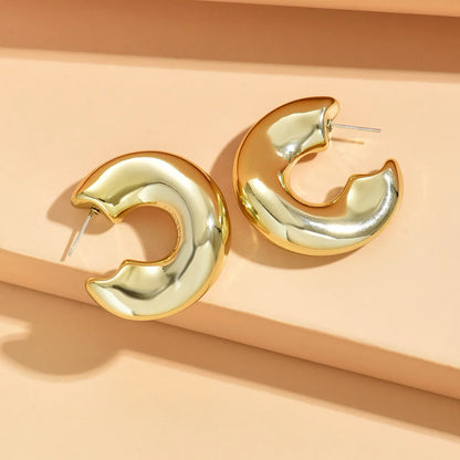 Simple Big Round Star Heart Hoop Earrings For Women Geometric Plastic Exaggerated Earring Hyperbole Trendy Ring Earrings Jewelry
