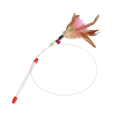 1-10Pc Interactive Cat Feather Toy Accessories  Pet Supply Wand Kitten Cat Teaser Feather Toys with Bell Interactive Stick Toy