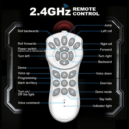 2.4Ghz Remote Control Stunt Robot Dog, Singing & Dancing Smart RC Robot Pet Toy, Fun Electronic Gift for Kids Age 8+