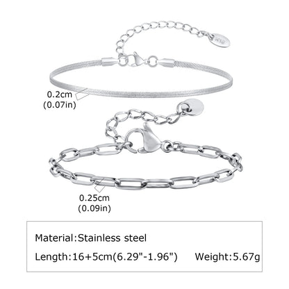 1/2/3pcs Chain Bracelet for, Stainless Steel Twisted Rope Cuban Chain