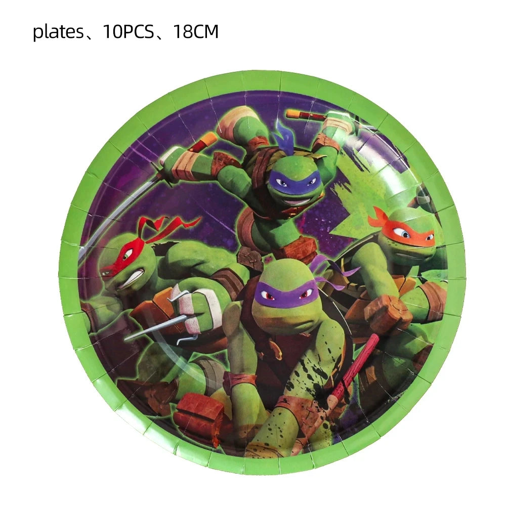 Cartoon Turtles Birthday Party Decorations Tableware Tablecloth Cup Plate Bag Napkins Balloon Baby Shower Turtles Party Favors
